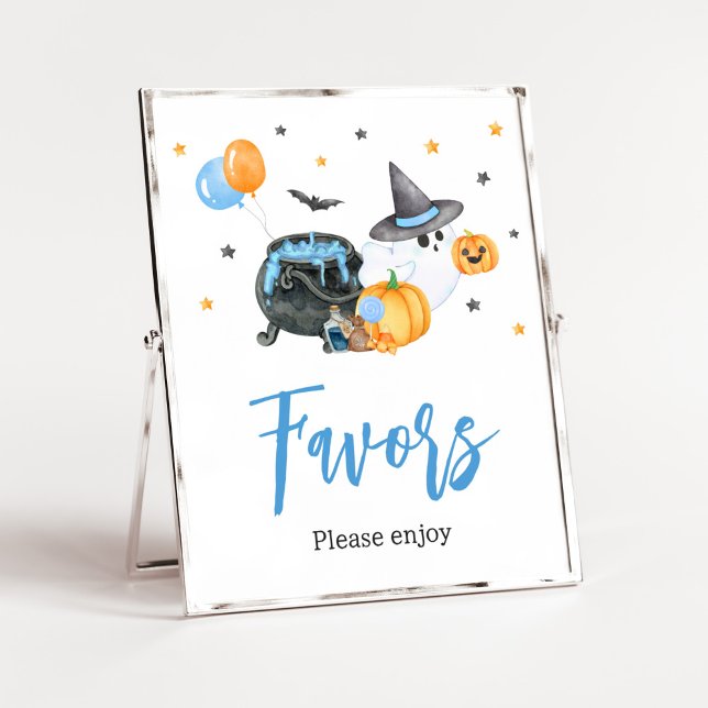 Póster Boy Little Boo Fantasma Baby Shower Favores (Ghost Halloween Baby Shower
Favors Sign)