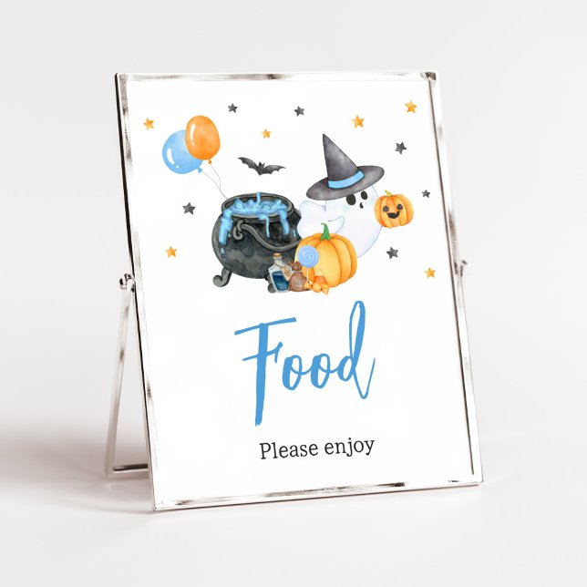 Póster Boy Little Boo Fantasma Baby Shower Food (Ghost Halloween Baby Shower
Food Sign)