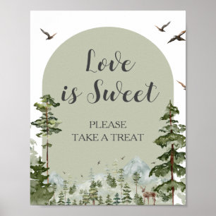 Póster Boy Pine Tree Forest Mountain Love es dulce