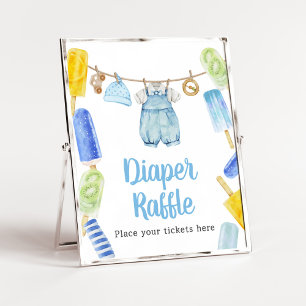 Póster Boy Popsicle Baby Shower Diaper Raffle