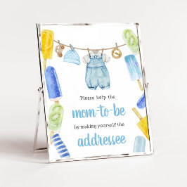 Póster Boy Popsicle Baby Shower Envelope Station