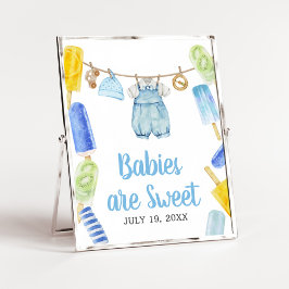 Póster Boy Popsicle Baby Shower Los bebés son dulces