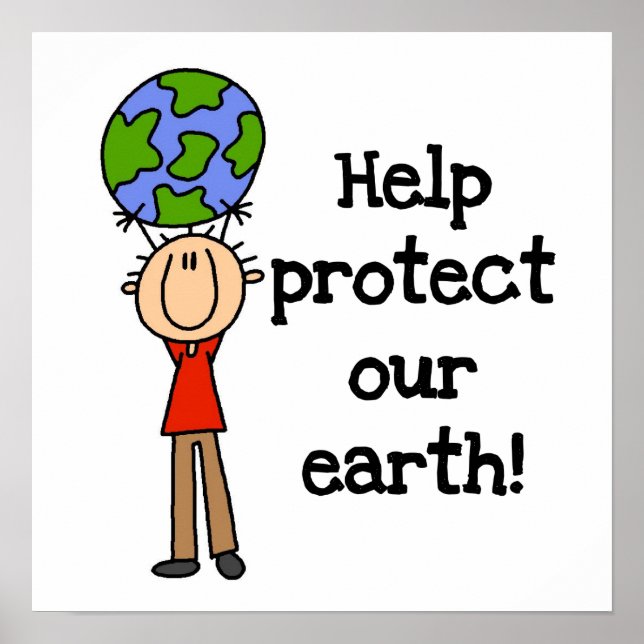 Póster Boy Protect Our Earth camisetas y regalos (Frente)