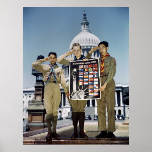Póster Boy Scouts en el distrito de Columbia, 1941