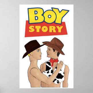 Póster Boy Story Funny Gay Interés LGBT Diseño Gay Art Q