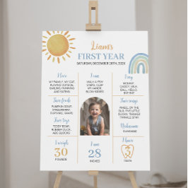Póster Boy Sunshine Rainbow Birday Milestone Poster