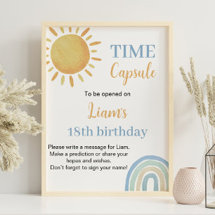 Póster Boy Sunshine Rainbow Birday Time Capsul Rótulo