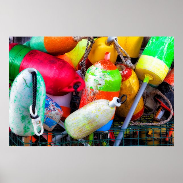 Póster Boyas de langosta en el puerto de Bass (Frente)