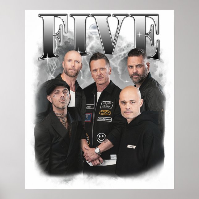 Póster boyband five vintage (Frente)