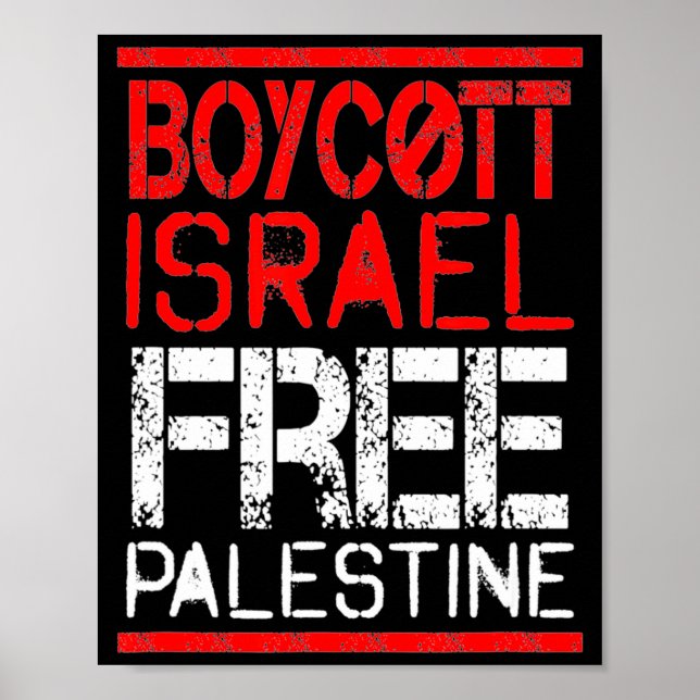 Póster Boycott Israel Palestine Gaza War Awareness  (Frente)