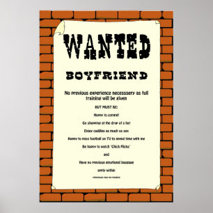 Póster "Boyfriend Wanted" Poster.