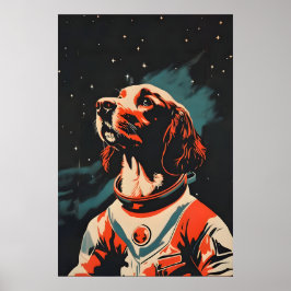 Póster Boykin Spaniel Astronaut Poster, Boykin Spaniel