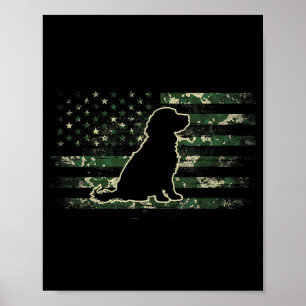 Póster Boykin Spaniel Camuflaje Bandera Americana USA Per