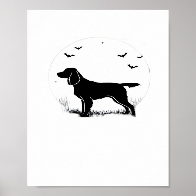 Póster Boykin Spaniel Dog - Halloween Moon Silhouette Cla (Frente)