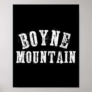 Póster Boyne Mountain Rustic Bold Artisan Grungy Ski Skie