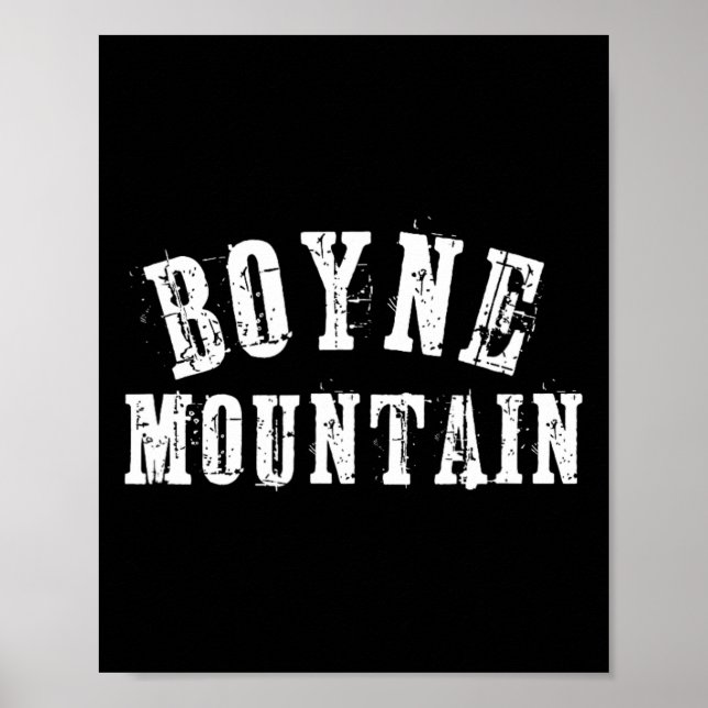 Póster Boyne Mountain Rustic Bold Artisan Grungy Ski Skie (Frente)