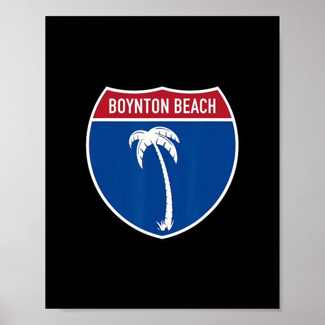 Póster Boynton Beach Florida Carretera Interestatal Vacac (Frente)