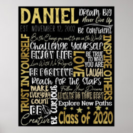 Póster Boys Graduation Gift, Class of 2020