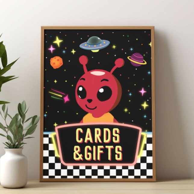 Póster Boys Neon Galaxy Space Alien Cards Gifts Sign (Subido por el creador)