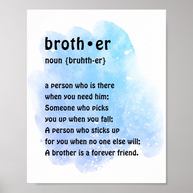 Póster Boys Room Wall Art Brother Definition (Frente)
