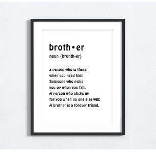 Póster Boys Room Wall Art Brother Definition
