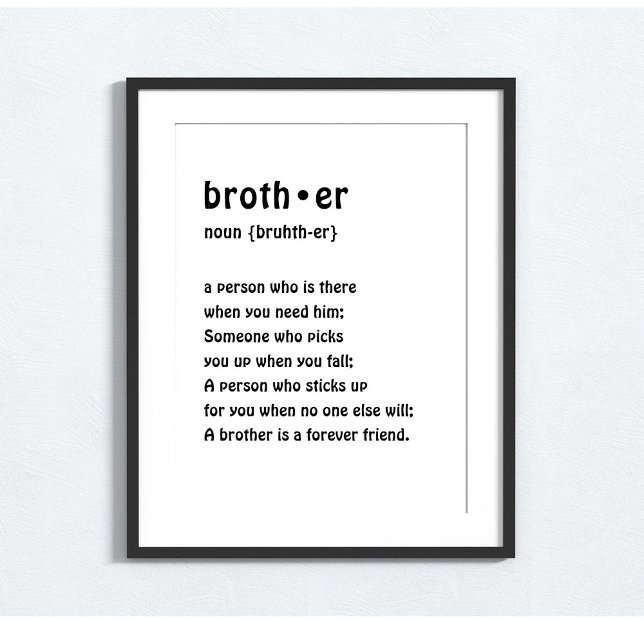 Póster Boys Room Wall Art Brother Definition (Subido por el creador)