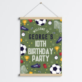 Póster Boys Sports Soccer Birthday Welcome Sign