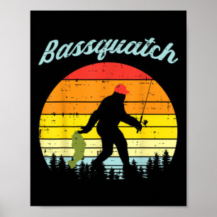 Póster Bquatch Pie Grande Sasquatch Pescado Pesca Pescado