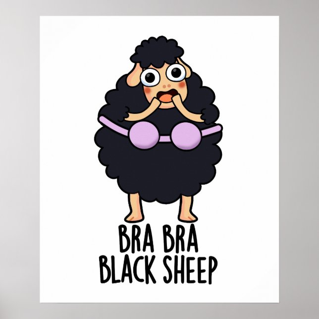 Póster Bra-bra Black Sheep Funny Animal Pun (Frente)