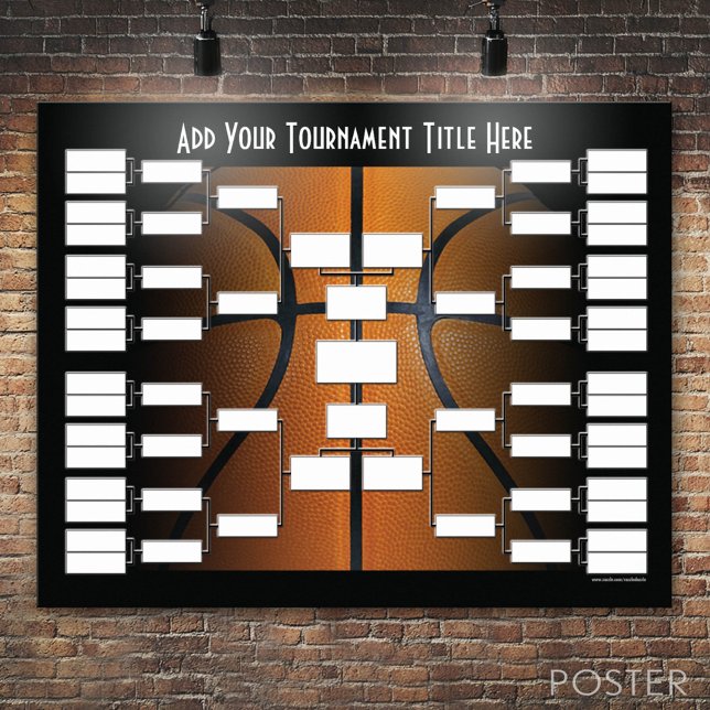 Póster Braca del Torneo de Baloncesto (Custom Tournament Bracket)