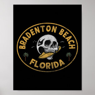 Póster Bradenton Beach Florida Fl Vintage Surf Frente Y