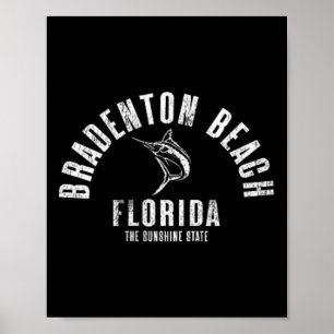 Póster Bradenton Beach Florida Playa Fl Retro Vintage Fro