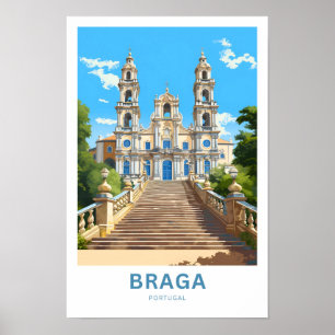 Póster Braga Portugal Viajes impresos