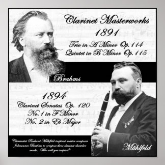 Póster Brahms inspirados por Richard Mühlfeld