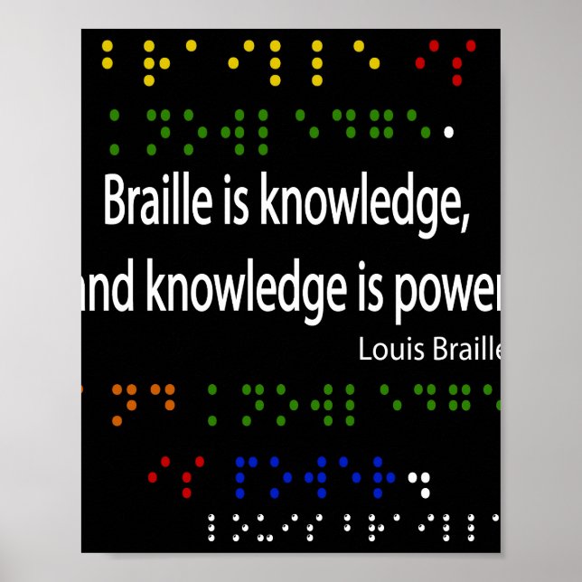 Póster Braille is knowledge (Frente)