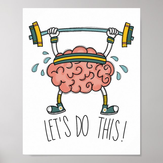 Póster Brain Gym Brain Learning Brain Teacher Let's Do Th (Frente)