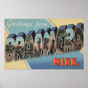 Póster Brainerd, Minnesota - Escenas de letras grandes