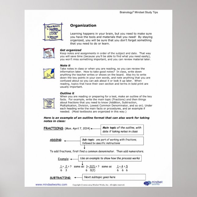 Póster Brainology® Poster4: Organización (Frente)