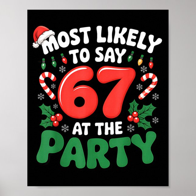 Póster Brainrot Funny Xmas 67 Meme Christmas Most Likely  (Frente)