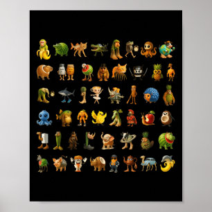 Póster Brainrot italiano Gen-z Meme Gracioso Brain Rot Ki