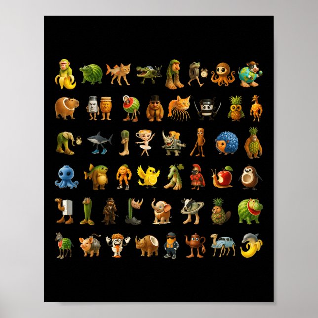 Póster Brainrot italiano Gen-z Meme Gracioso Brain Rot Ki (Frente)