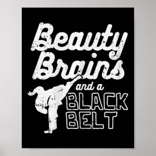 Póster Brains de belleza Chica del cinturón negro Ponytai