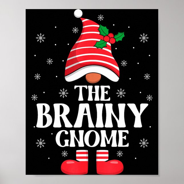 Póster Brainy Gnome Christmas Family Matching Group Funny (Frente)