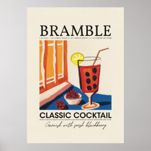 Póster Bramble Classic Coctel Retro Resumen Retro