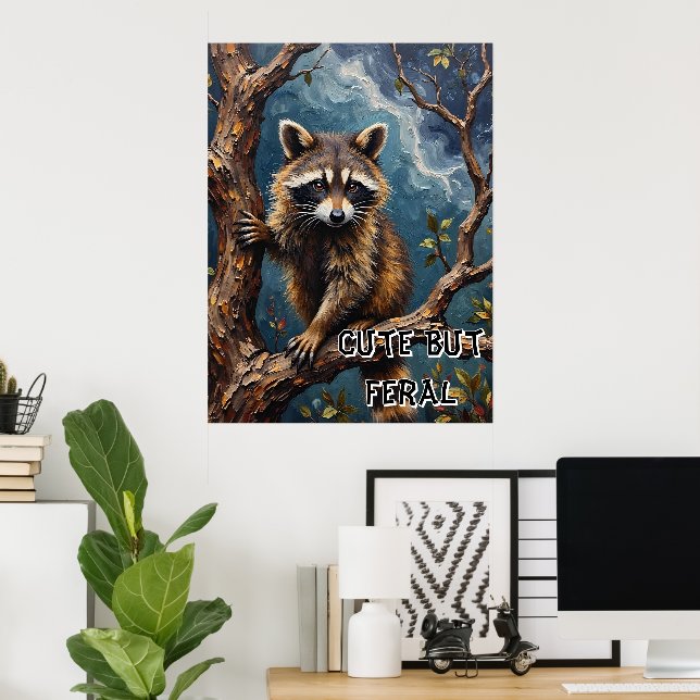 Póster Branch Buddy: La percha de Raccoon (Oficina en casa)