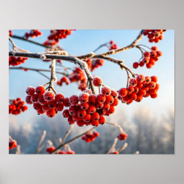 Póster Branch of vibrant red berries