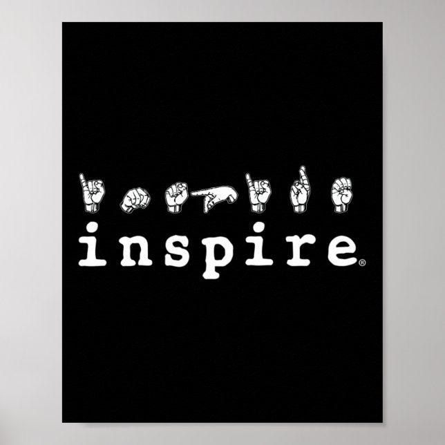 Póster Brand Asl American Rótulo Language Deaf Awareness (Frente)