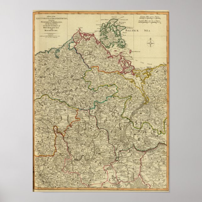 Póster Brandenburg, W Pomerania (Frente)