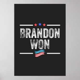 Póster brandon ganó, brandon ganó divertido, brandon ganó
