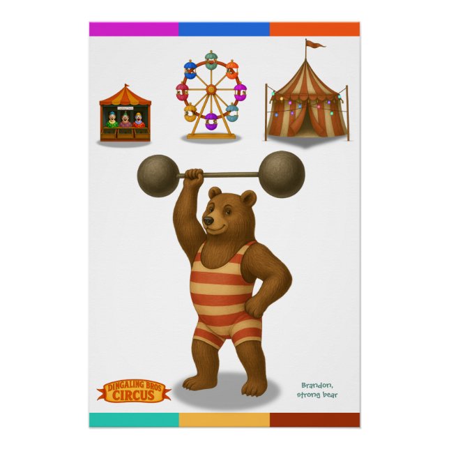 Póster Brandon, oso fuerte del circo (Anverso)